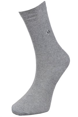 10 Çift Karışık Renk Erkek  Desenli Penye Soket Çorap GRİ